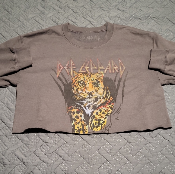 Def Leppard Tops - Def Leppard Cropped Sweatshirt -XS